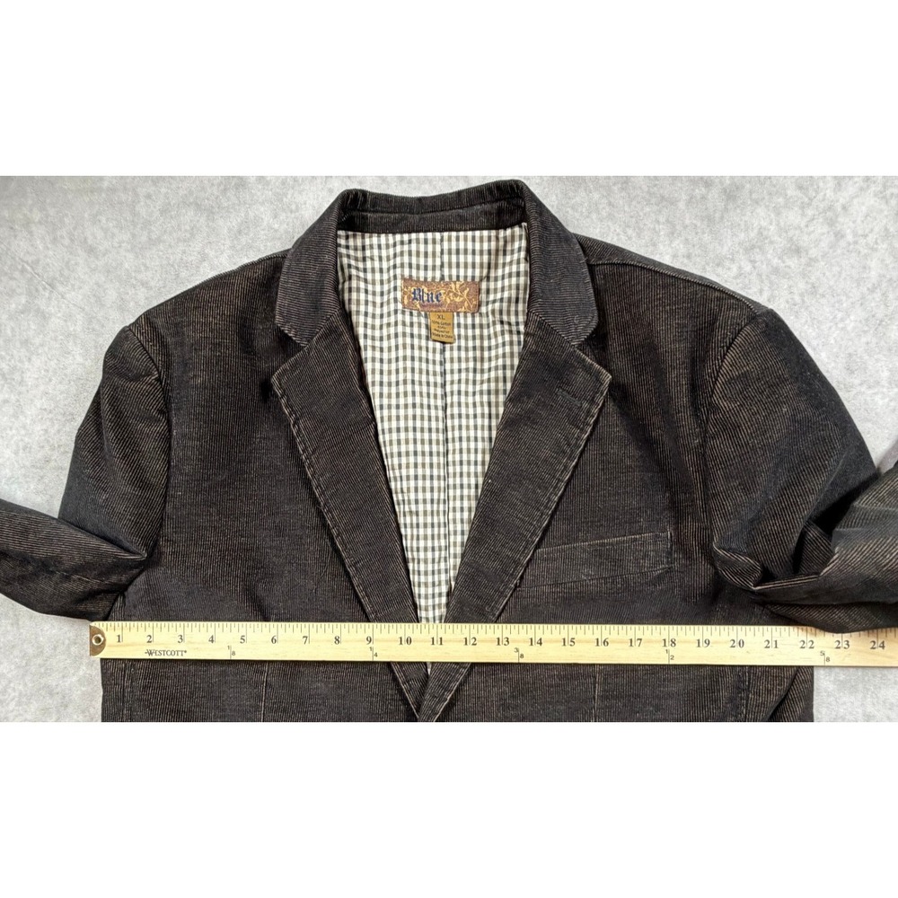 Blue Pronto Uomo Mens XL Blazer Brown Corduroy Sport Coat Two Button Lined - Picture 7 of 8